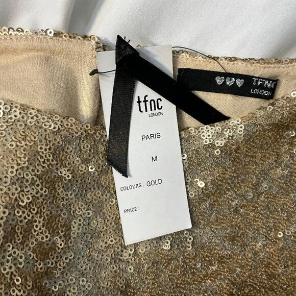 TFNC London gold sequin mini dress NWT Size M - Picture 7 of 7